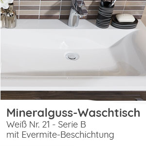 Waschtisch-Typ / -Farbe: Serie B Mineralguss Weiß Evermite 1206 mm Breite