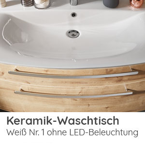 Waschtisch-Typ / -Farbe: Keramik Weiss 1020 mm Breite ohne LED-Beleuchtung