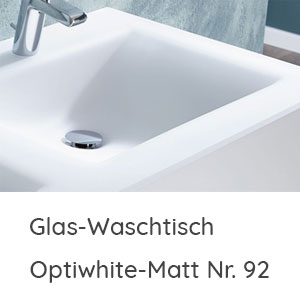 Waschtisch-Typ / -Farbe: Glaswaschtisch Optiwhite matt 1206 mm Breite