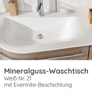 Waschtisch-Typ / -Farbe: Mineralguss Evermite Weiß 1206 mm Breite - Ablage links