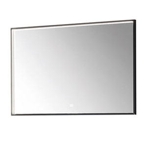 Ausführung Flächenspiegel: Alurahmen schwarz matt eloxiert - 1400 mm Breite