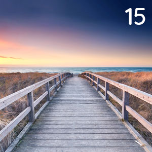 Motiv: Dünensteg Sonnenuntergang