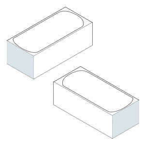 Seitenschürze: mit zwei Badewannenschürzen - Kurze Seiten