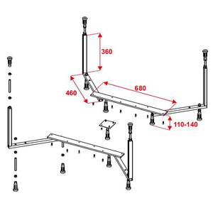 Montagezubehör: mit Badewannenfüßen - 14