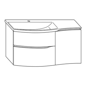 Ausführung Waschtisch mit Unterschrank: Beckenmulde links