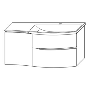 Ausführung Waschtisch mit Unterschrank: Beckenmulde rechts