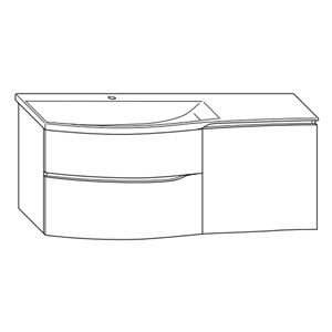 Ausführung Waschtisch mit Unterschrank: Beckenmulde links