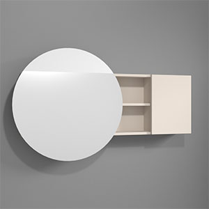 Ausführung Spiegelschrank: Türanschlag Links, Regal und Tür Rechts