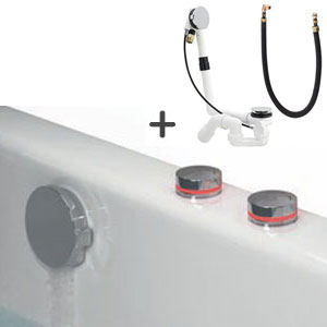 Ein- und Ablaufsystem: Viega Wannenrandarmatur Aqua W2 + Trio MT5 chrom