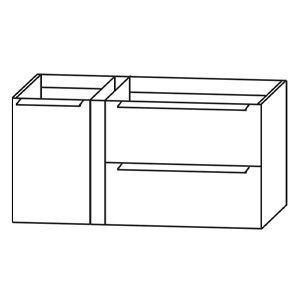 Ausführung Waschtischunterschrank: Anbauelement links, mit Griffleisten