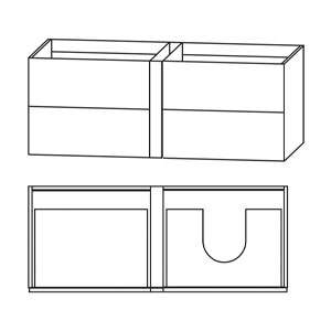 Ausführung Waschtischunterschrank: Anbauelement links, mit Push-to-open-Technik