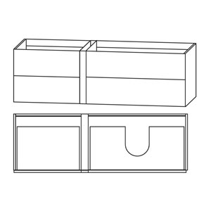 Ausführung Waschtischunterschrank: Anbauelement links, mit Push-to-open-Technik