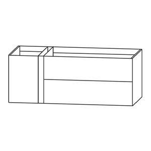 Ausführung Waschtischunterschrank: Anbauelement links, mit Push-to-open-Technik