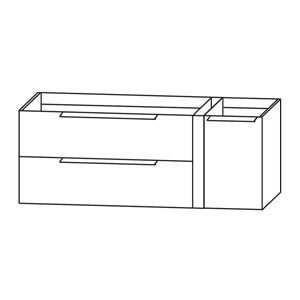 Ausführung Waschtischunterschrank: Anbauelement rechts, mit Griffleisten