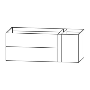 Ausführung Waschtischunterschrank: Anbauelement rechts, mit Push-to-open-Technik