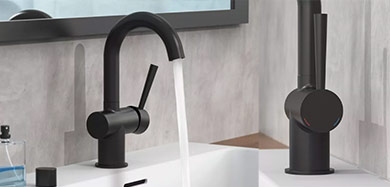 Treos 195 Waschtischarmatur schwarz badshop.de Design Waschtischarmatur schwarz