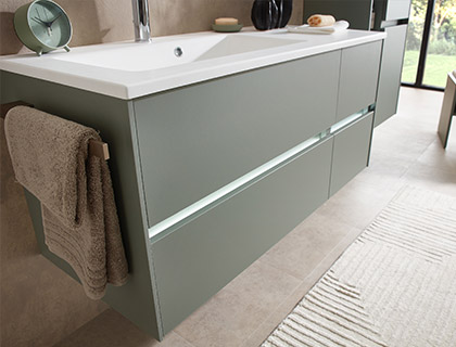 Pelipal 6010 Waschtisch mit Unterschrank in Schilfgrün Matt Pelipal 6010 Waschtisch mit Unterschrank in Schilfgrün Matt