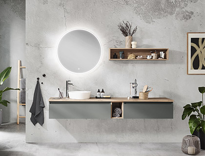 Puris Vialli Badmöbel Set 6 - 200 cm Betongrün Puris Vialli Badmöbel Set 6 - 200 cm Betongrün