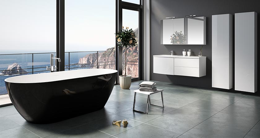 Badewanne Matt Schwarz Badmöbel Set Weiss Riho Solid Surface Freistehende Badewanne Bilbao Schwarz matt